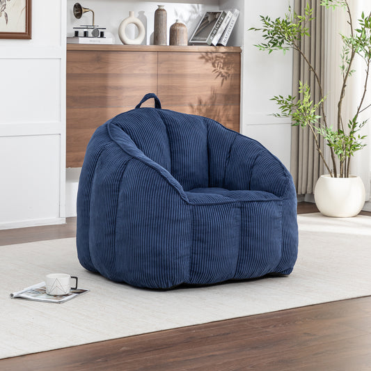 Giant Bean Bag Chair Sofa For Adults Teens, Comfy Corduroy Large Bean Bag Chairs With Armrests For Bedroom Living Room,  BeanBag Lazy Sofa Couch Chairs With Filler Included