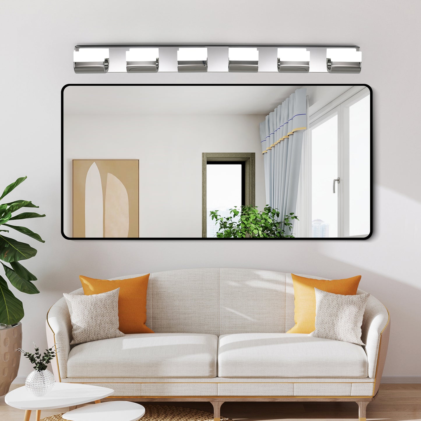 Modern Bathroom Vanity Lighting 6-Light LED Vanity Lights Over Mirror Bath Wall Lighting