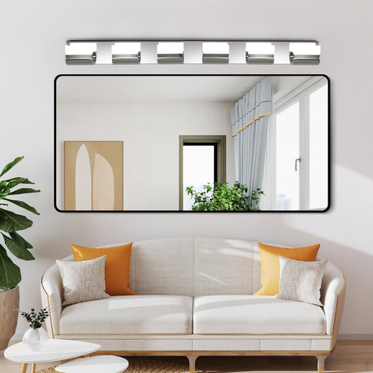 Modern Bathroom Vanity Lighting 6-Light LED Vanity Lights Over Mirror Bath Wall Lighting
