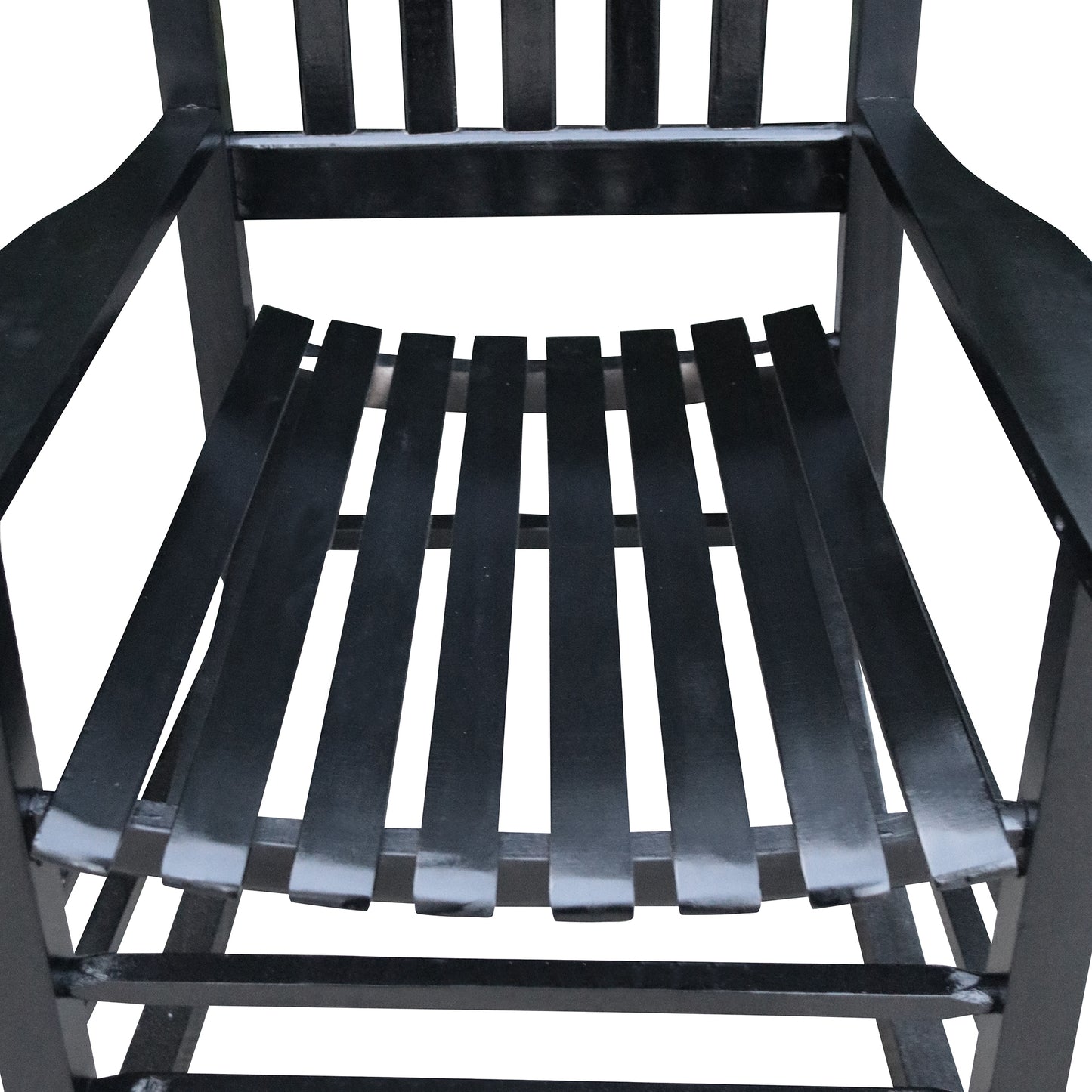 Wooden Porch Rocker Chair  Black, Without Mat