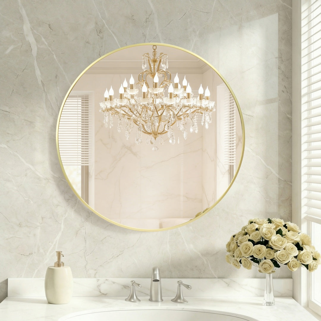 Round Wall Mirror, Bathroom Mirrors For Over Sink, Circle Mirror For Bathroom, Entryway, Bedroom, Vanity