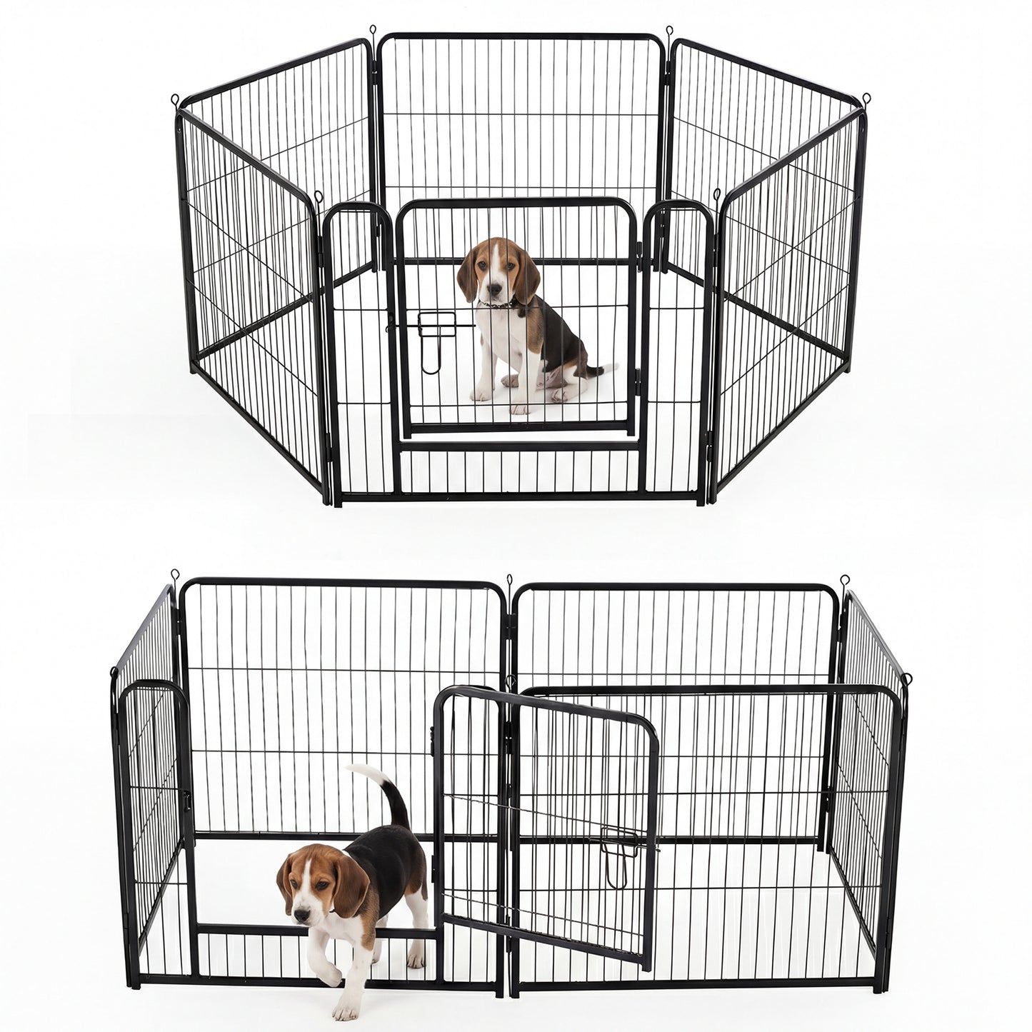 Metal Material, Foldable Pet Fence With A Door, Suitable For Small, Medium And Large-sized Dogs Outdoors