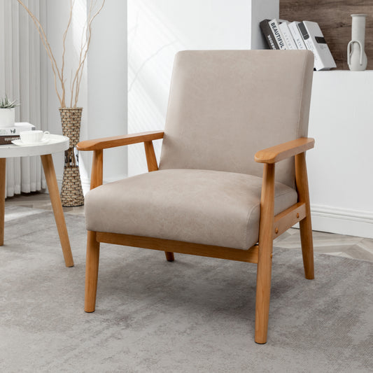25.38     Wide Classic Mid-Century Modern Arm Chair, Light