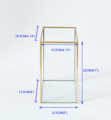 A 3.4L Trapezoidal Desktop Glass Vase With Gold - Inlaid Edges, No Welding Points, And Waterproof, Suitable For Valentine's Day, Mother's Day, And Christmas