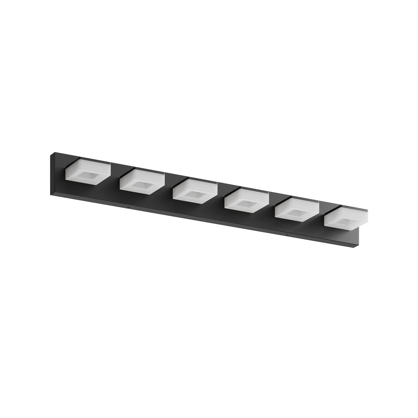 LED Modern Bathroom Vanity Light Fixtures  6-Light, 39-Inch, Matte Black Modern Acrylic Bathroom Wall Lighting Fixtures Over Mirror  Cool White 6000K