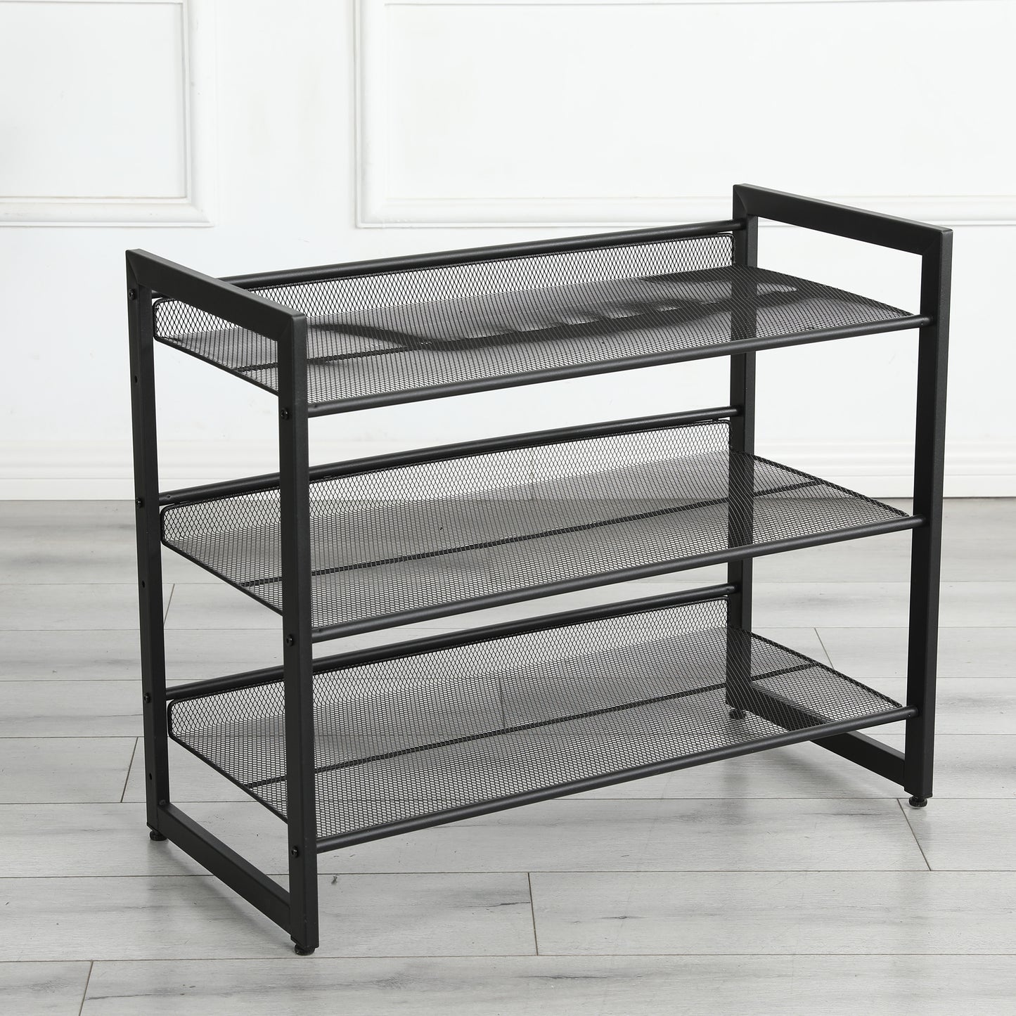 3-Tier Adjustable Shoe Rack, Freestanding Shoe Storage Organizer With Storage Shelves Suitable For Front Door Entrance, Entryway