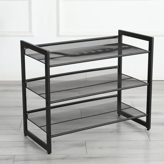 3-Tier Adjustable Shoe Rack, Freestanding Shoe Storage Organizer With Storage Shelves Suitable For Front Door Entrance, Entryway