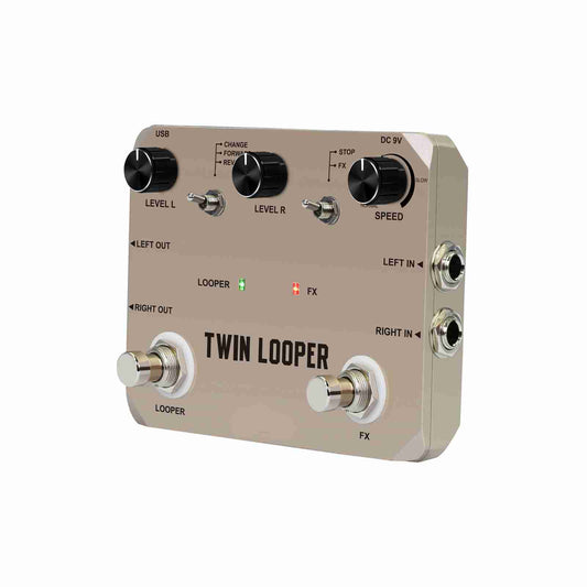 Guitar Looper Pedal With 2 Footswitch 11 Playback Types 10-Minute Recording 24-Bit Sampling Zinc Alloy Guitar Loop Station Pedal For Electric Guitar Effects