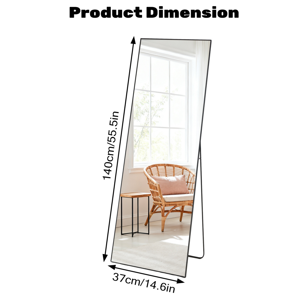 56x15  Rectangle Full Length Mirror, Full Body Standing Mirror Floor Mirrors