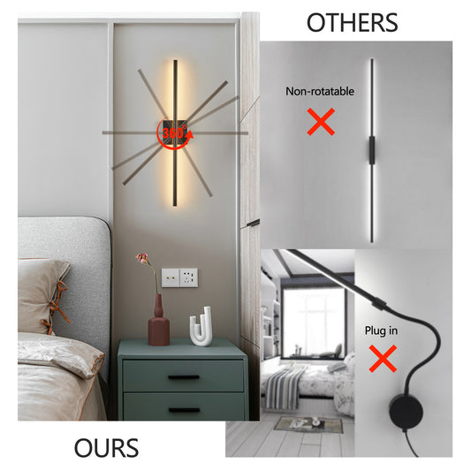28  2-Pack Modern LED Wall Sconce, Minimalist Indoor Wall Light Fixtures, Black Matte Finish For Living Room, Bedroom, Hallway, Hotel, And Home Decor