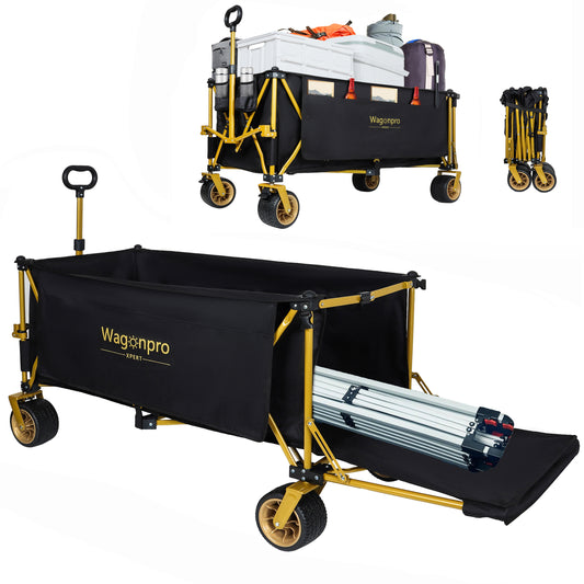 67- 1 2in Extra Long Large Heavy Duty Utility Beach Wagons With Opened Tailgate And All- Terrain Wheels  480lbs Capacity  Patented Ultra- Stable Frame   No Assembly Needed  Black