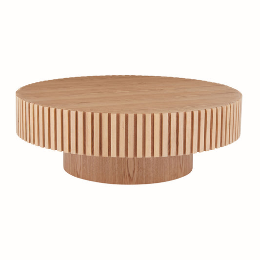 35.43   Round Wood Coffee Table For Living Room, Modern Handcraft Drum Coffee Table, Circle Wooden Coffee Table For Small Space Apartment ASH. Same
