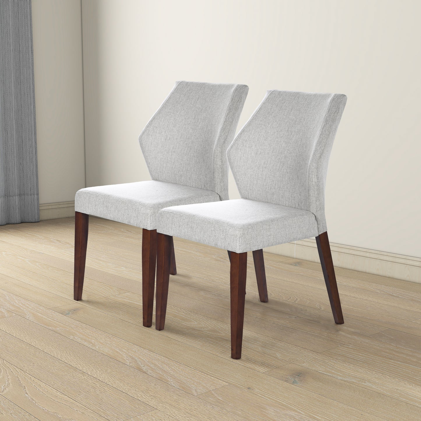 Luca Light Grey Fabric Dining Chair   Set Of 2