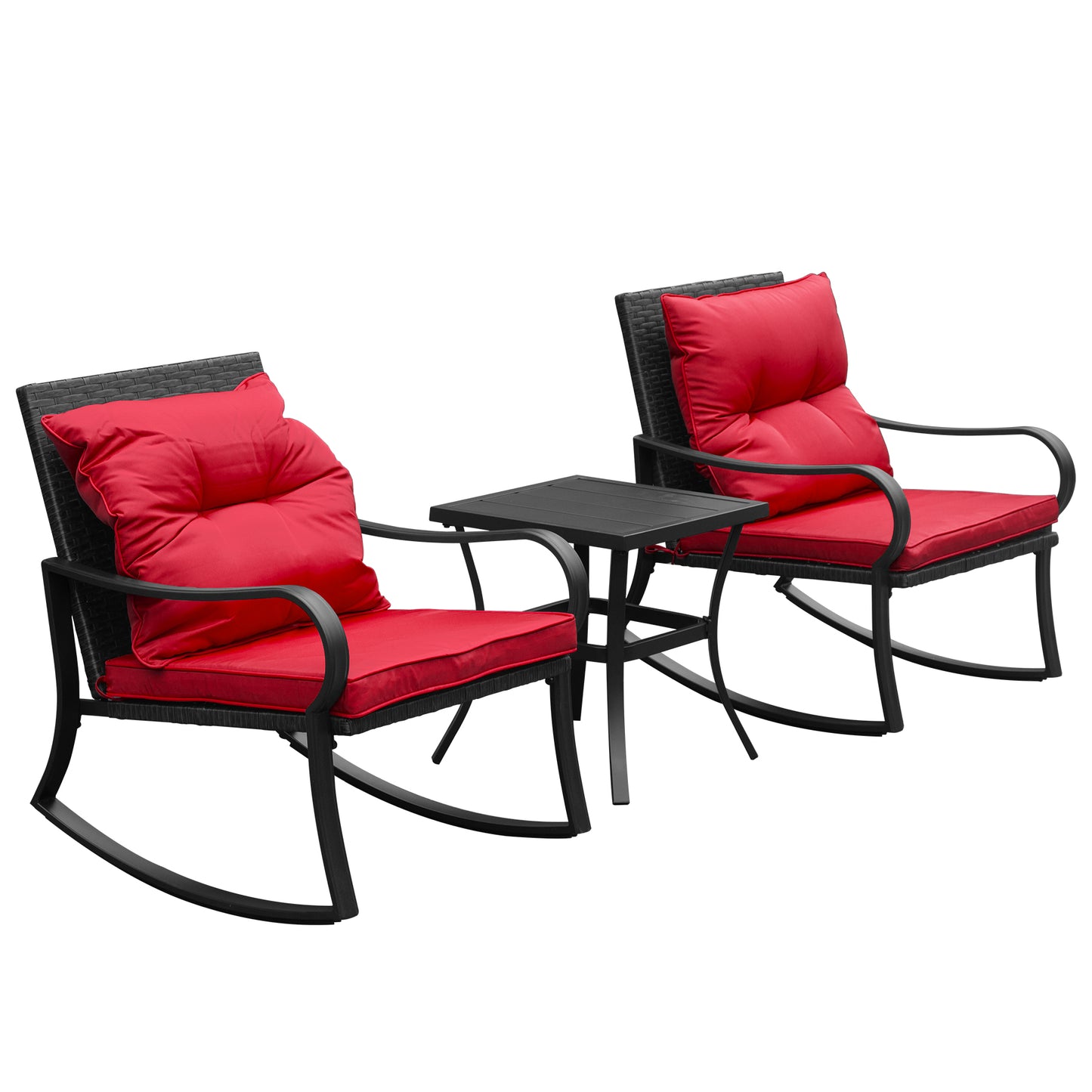 Metal 2 - Person Outdoor Patio Rocking Seating Group With Cushions