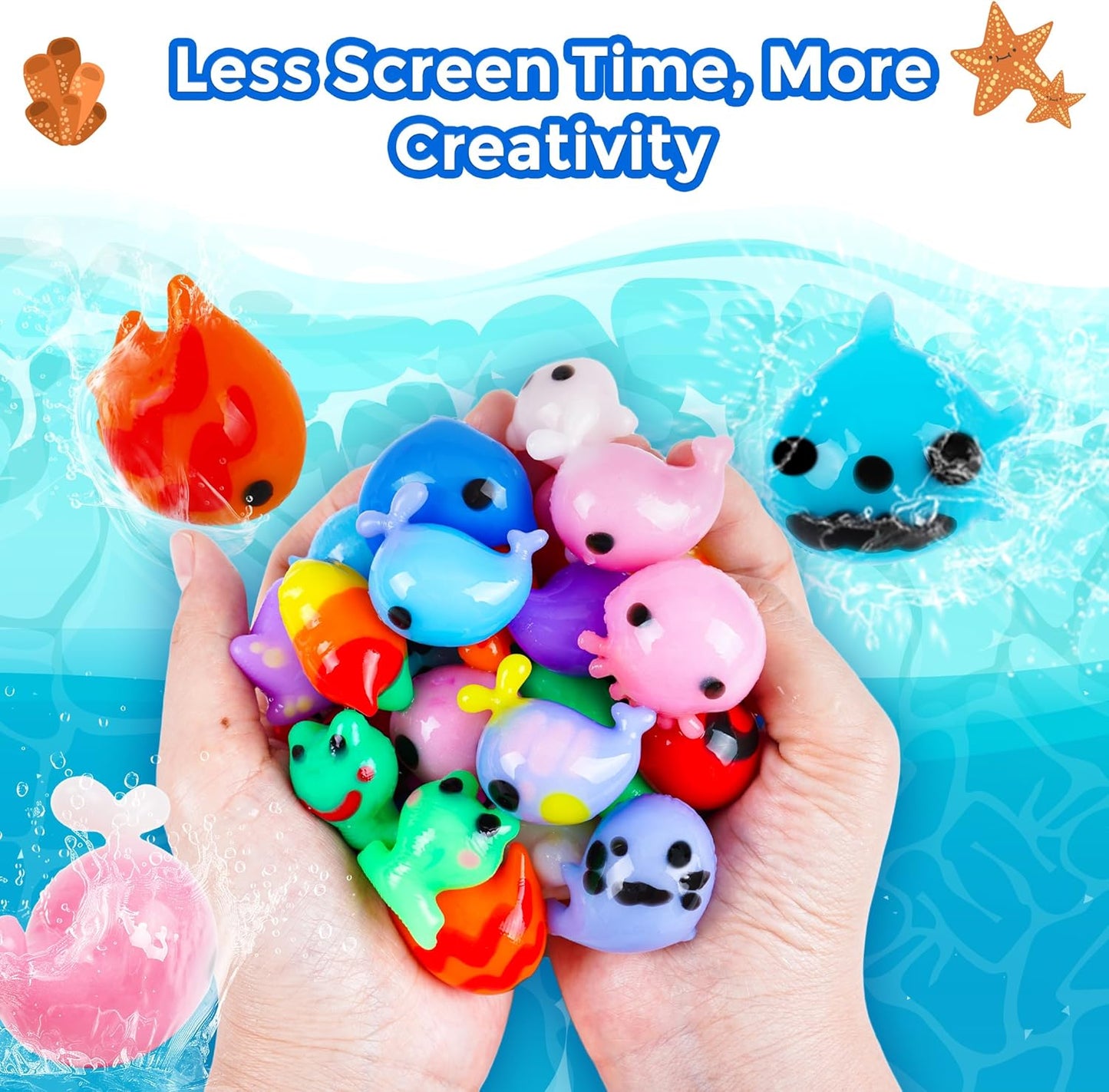 20 Amazing Gel Toys With 5 Molds - DIY Craft Kit For Soft Rubber Pets  - Birthday Party Gift For Children.