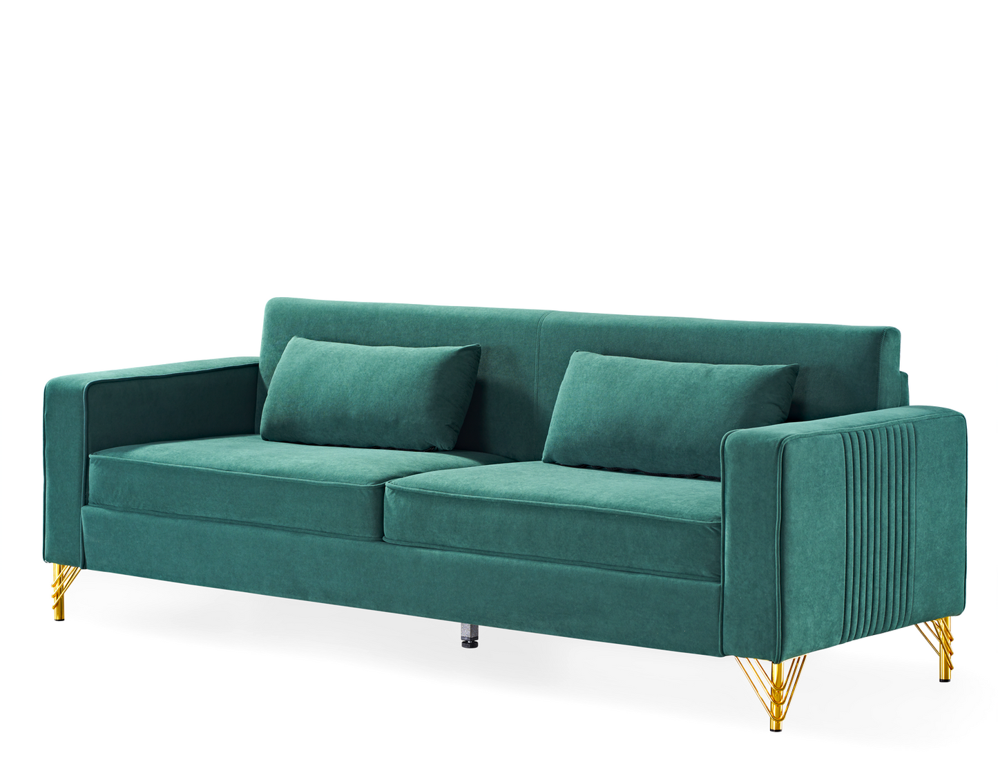 Aesthetic 85.8   Velvet Sofas For Living Room, 3 Seater Couch With Classic Modern Appeal And Luxurious Soft Comfort, Easy To Maintain, Green