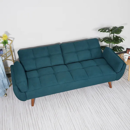 75' Flared Arm Convertible Sleeper Sofa-Green