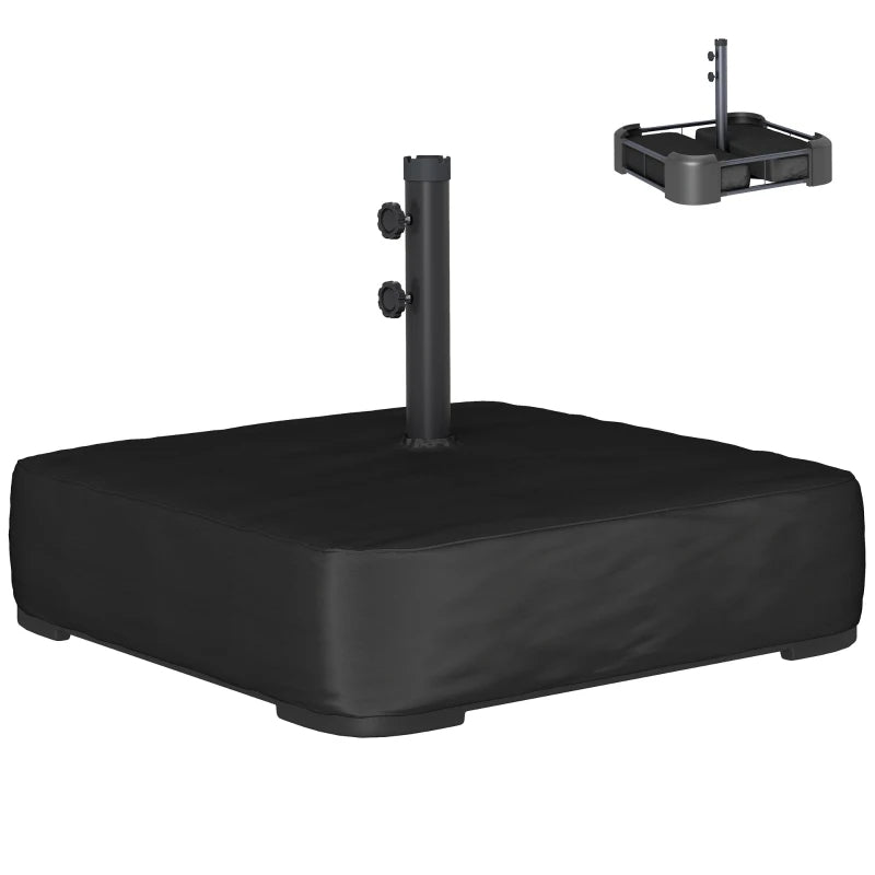Garden Parasol Base 176 Lbs Sand Filled Heavy Duty Stand For Cantilever Umbrellas And 1.9 Poles Black