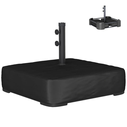 Garden Parasol Base 176 Lbs Sand Filled Heavy Duty Stand For Cantilever Umbrellas And 1.9 Poles Black