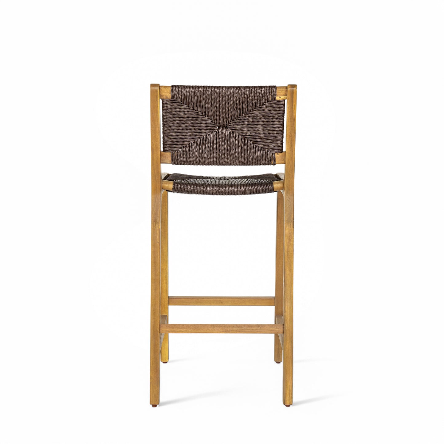 Acacia Wood Outdoor Armless Barstool- Teak