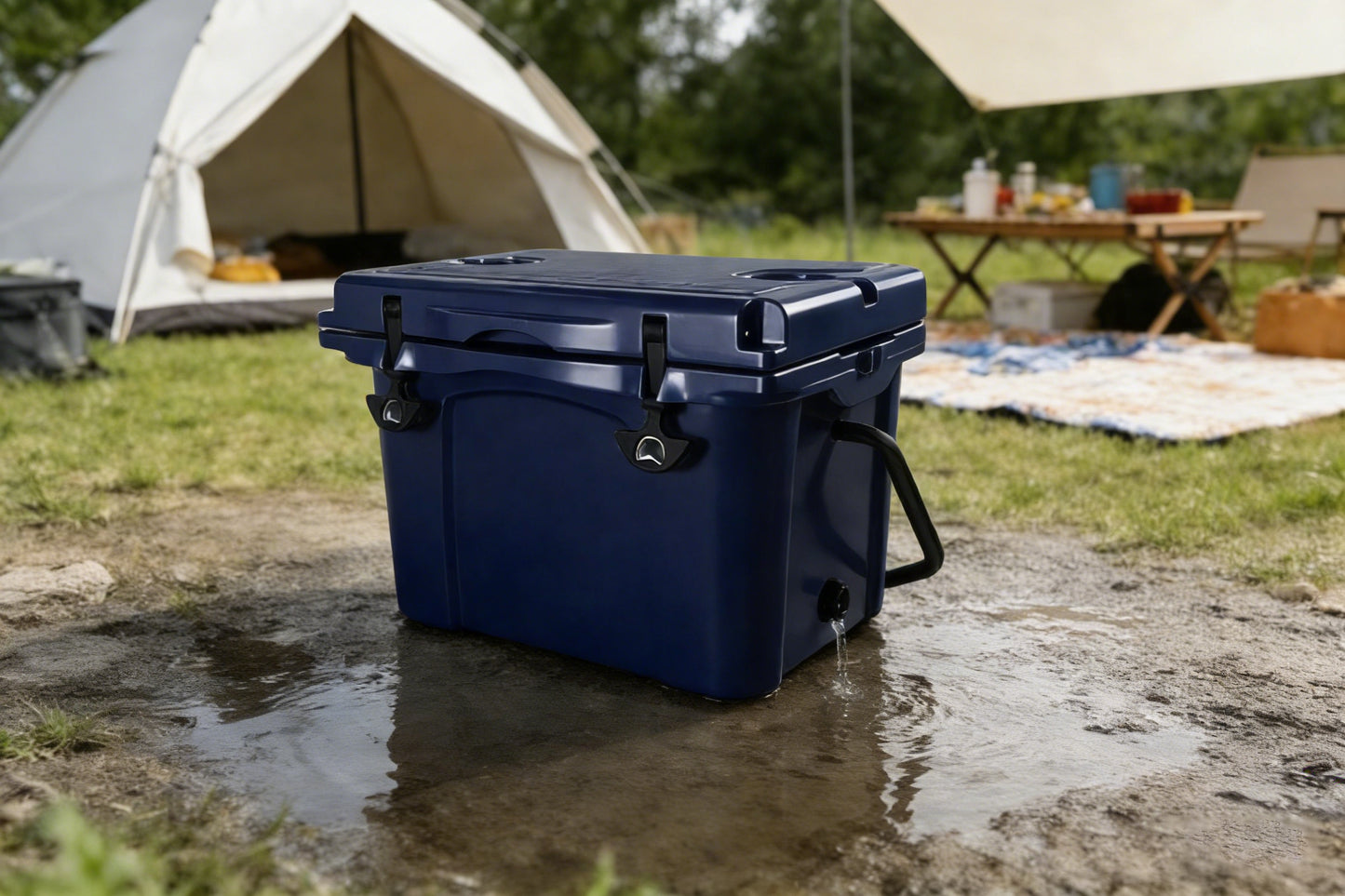 25QT Portable Cooler, Insulated Hard Cooler With Bottle Opener, Cup Holder, Forming Ruler, Travel, Beach, Camping, Fishing