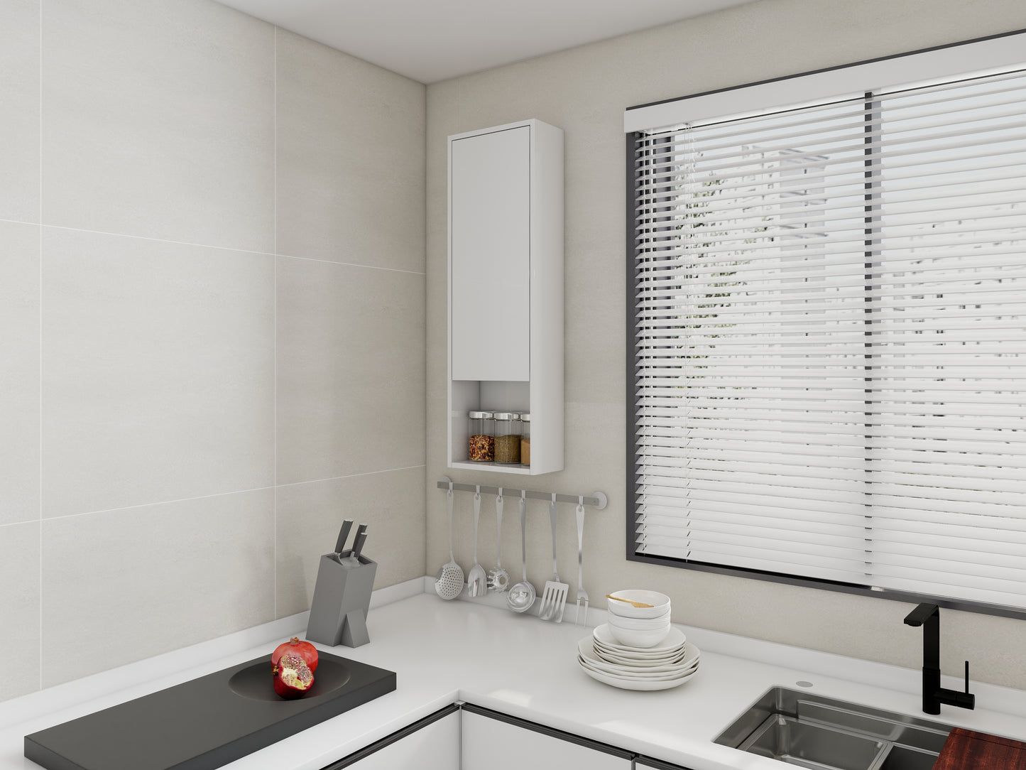 12  Bathroom Wall Cabinet, Soft Close Doors, Float Mounting Design,Glossy White, KD-Packing