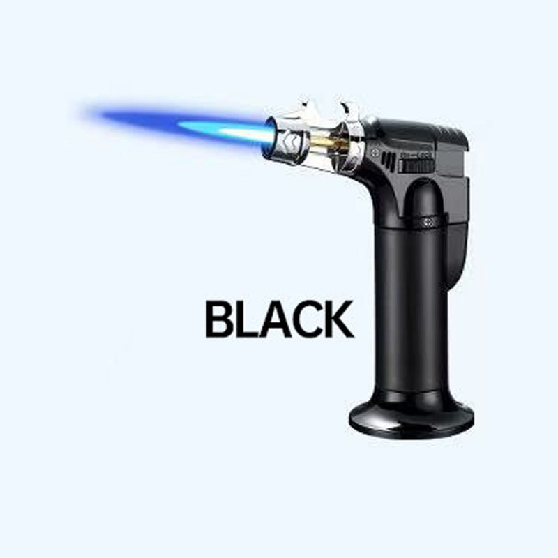 Black Straight-stream Spray Gun With Built-in Bottle Opener, Lighter, Windproof Cigar Holder, Outdoor Portable Barbecue And Baking Kit.