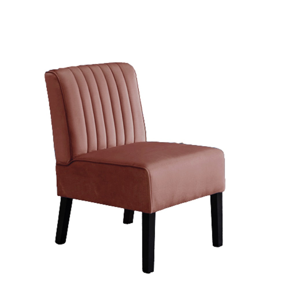 Reese Mid Century Modern Accent Chairs Set Of 2 With Minimalist Design, Elegant Velvet Upholstery And Solid Wood Legs, Ideal For Living Room Or Bedroom, Rose