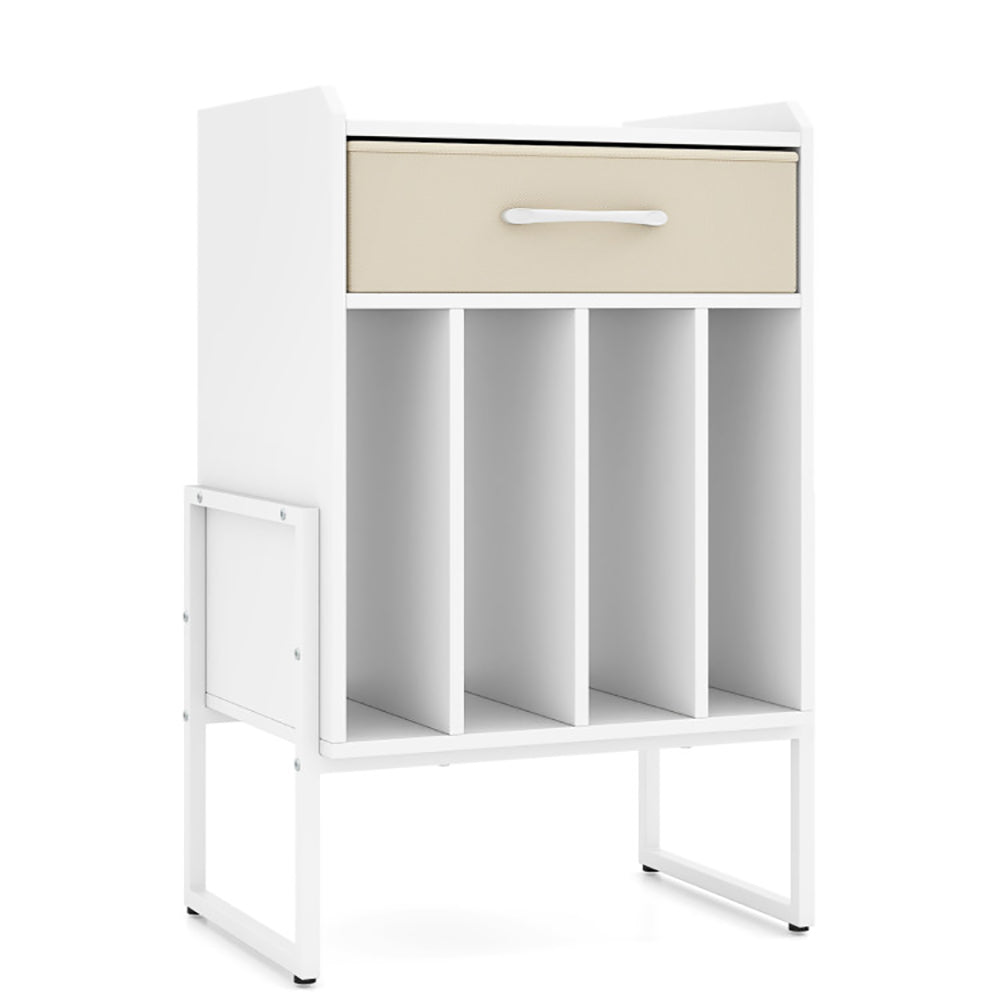 Record Player Stand With Drawer And Record Holder For Music Room, Living Room And Study