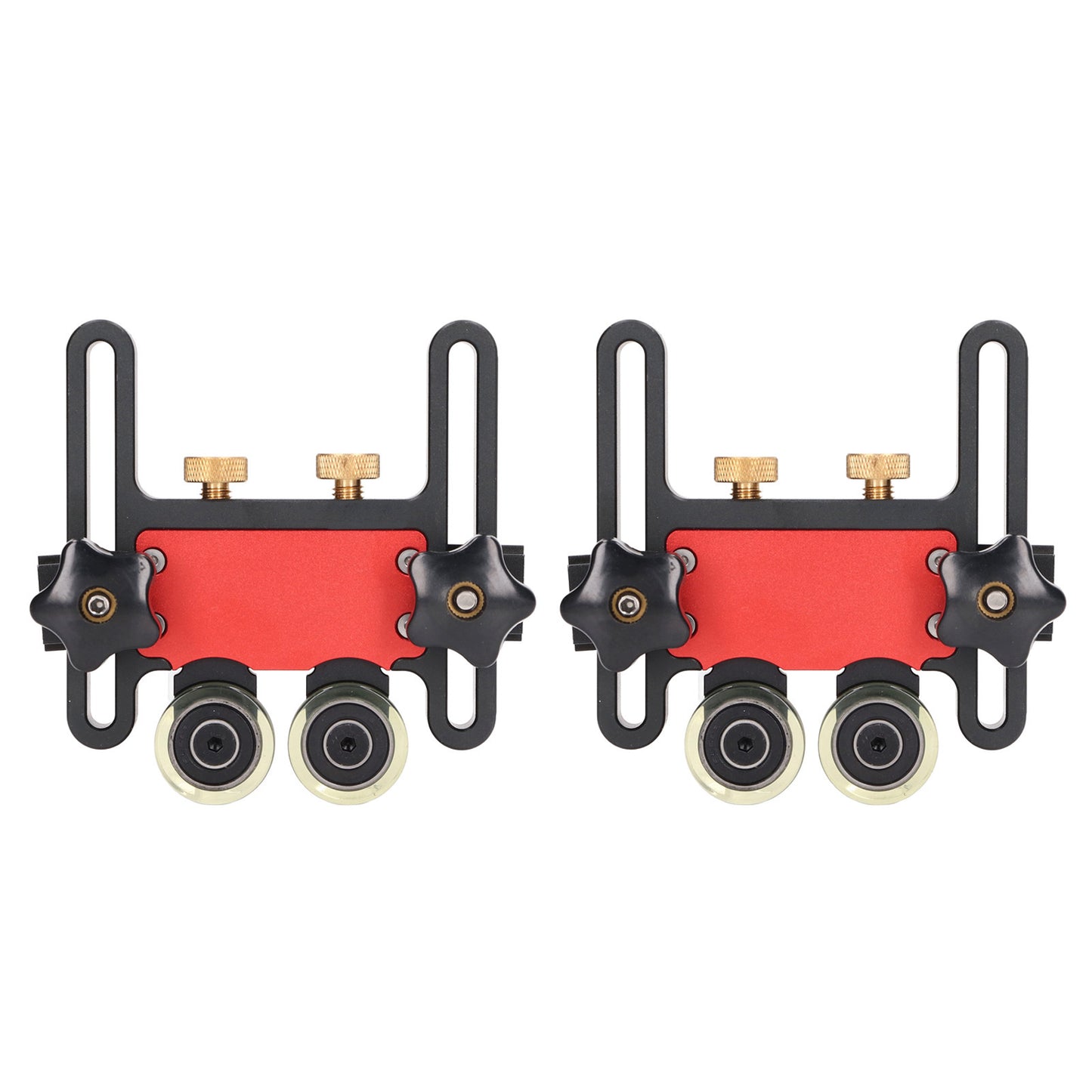 2Pcs Table Saw Feeder Aluminum Alloy 5mm Stroke Double Wheel Bearing Roller Featherboard For Woodworking Projects