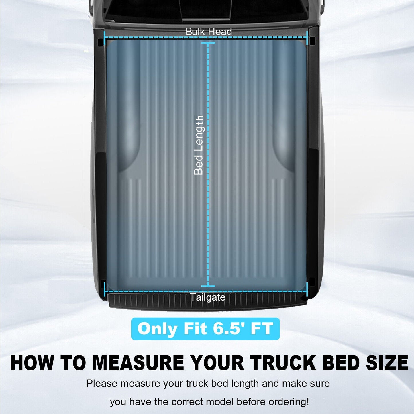 4-Fold 6.5FT Bed Tonneau Cover For 2007-13 Chevy Silverado GMC Sierra 1500 2500--A86315-2020M32206YS