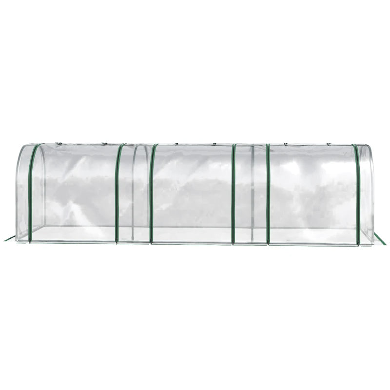 Portable Tunneled Greenhouse With 3 Zippered Doors, WaterUV Fighting PVC Cover