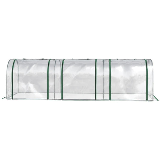 Portable Tunneled Greenhouse With 3 Zippered Doors, WaterUV Fighting PVC Cover