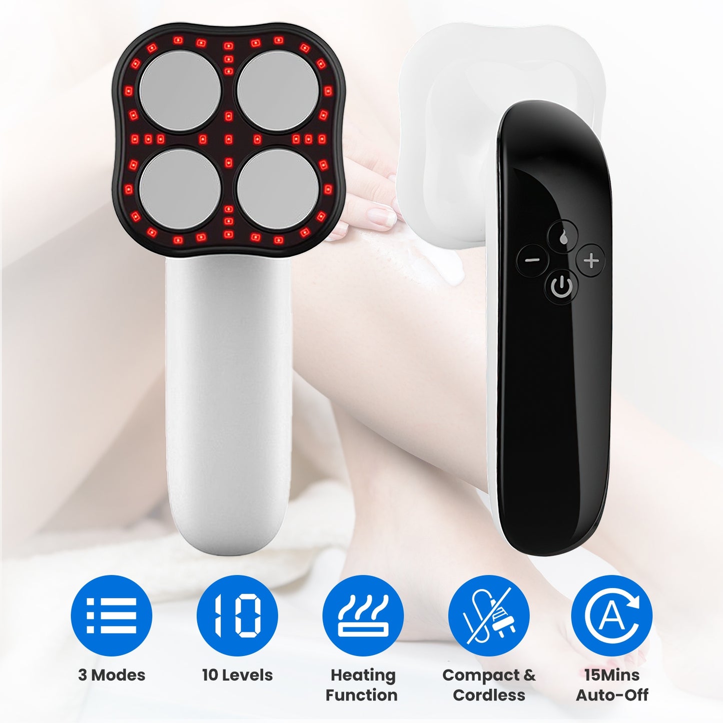 1Pc Body Shaping Machine Cordless Cellulite Massager Skin Tightening Device With 3 Modes 10 Levels Heating Function 15Mins Auto Off For Belly Waist Butt Arms Legs Hip Neck