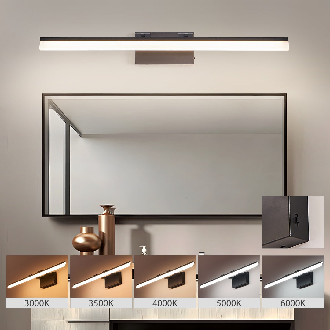 32 Inch Modern LED Bathroom Vanity Light -Sleek Black Metal Wall Light For Mirror, Dressing Room Or Sink Area