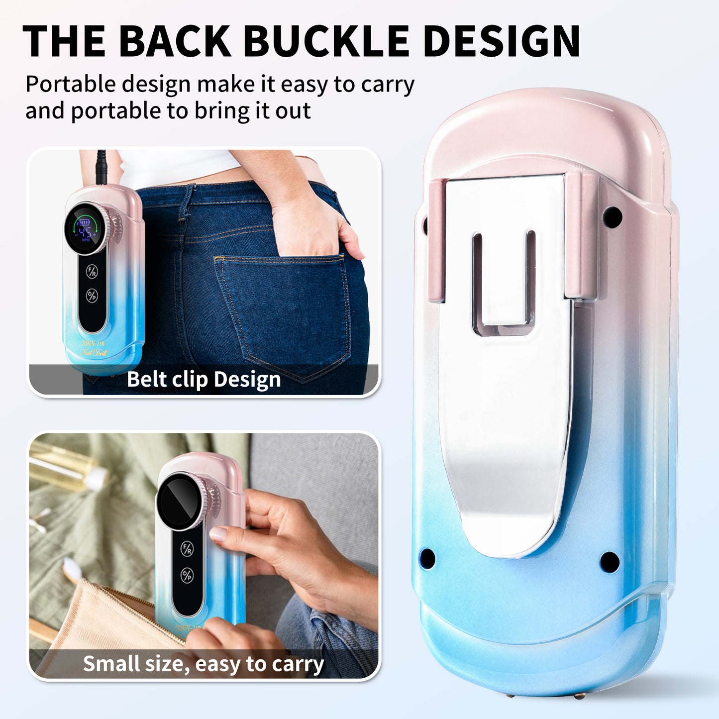 Nail Drill, Portable Electric Nail File 45000RPM, Rechargeable Nail Drill Professional With Bits & Base, For Acrylic Gel Nails, E-File Machine, Manicure Polishing, For Salon Home