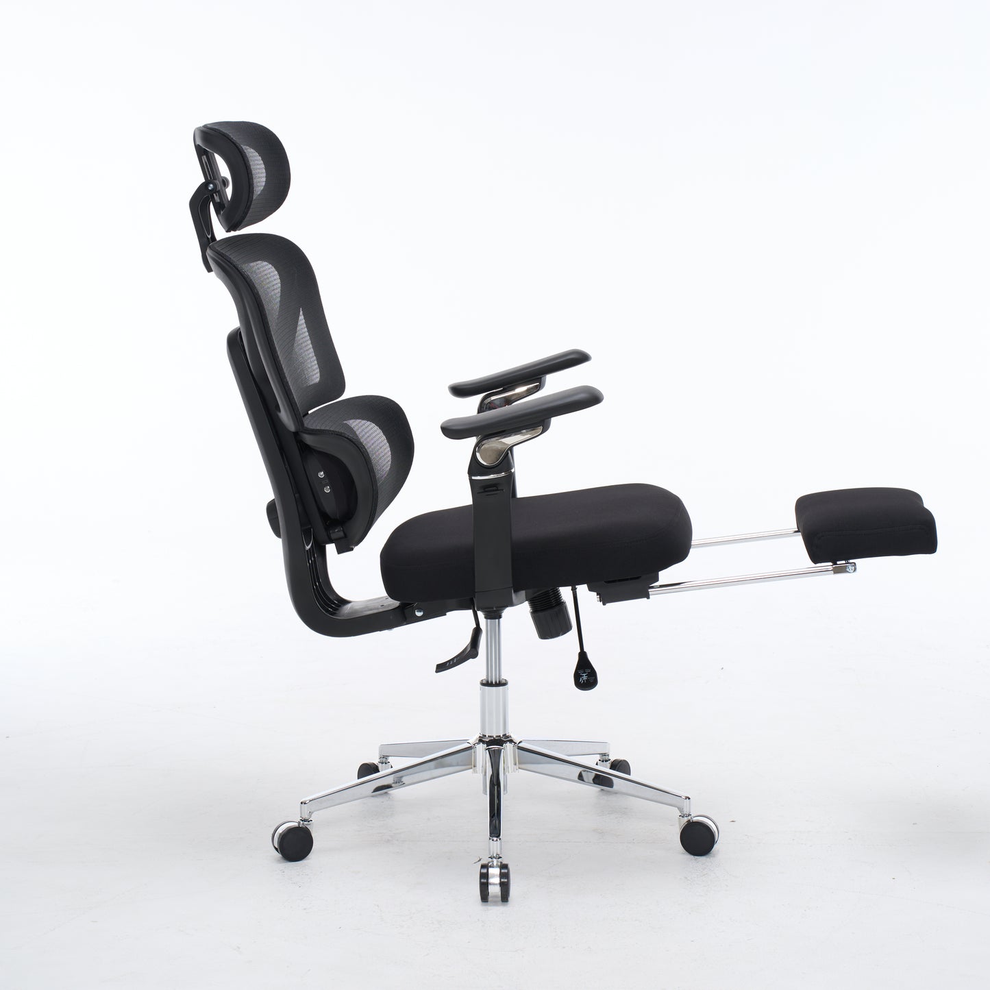 Ergonomic Home Office Desk Chair With Massage Lumbar Support,4D Headrest & 5D Armrests, Adjustable Back High And Seat Depth  Black