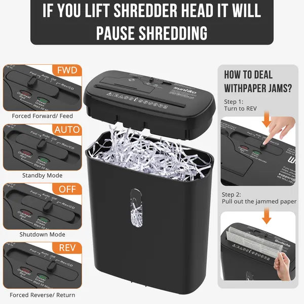 10-Sheet Strip Cut Paper Shredder, P-2 Security Level With 3.17-Gallon Basket, CD & Credit Card Shredder - Durable & Fast - Jam Proof System -ETL Certified Home Office Shredders - FBAShipping