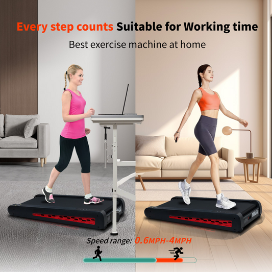 7 Incline Walking Pad Treadmill  Portable Compact Treadmills Under Desk Treadmill, Incline Treadmills For Home Office, Upright Stand, 2.55HP Portable Treadmill With 220 Lbs Capacity LED Display