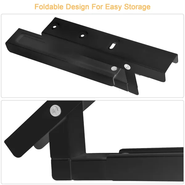 L-Shaped Microwave Wall Mount Shelf, Rust Resistant Carbon Steel Bracket With 35KG Weight Capacity, Easy Installation Adjustable Floating Holder For Home Office--Black