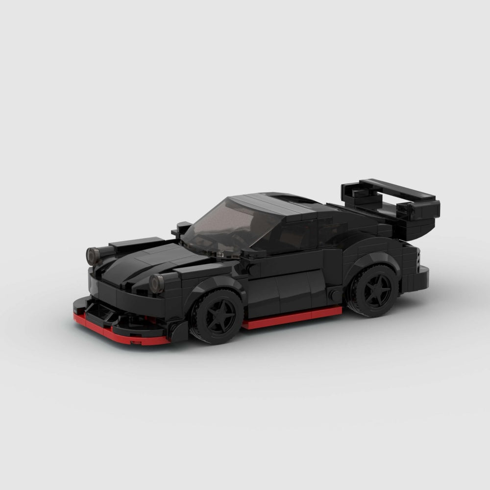 321PCS Black Widebody Sports Car Building Blocks,  Inspired Race Car Toy With Rear Wing Kit For Kids And Adults, Collectible Drift Car Gift