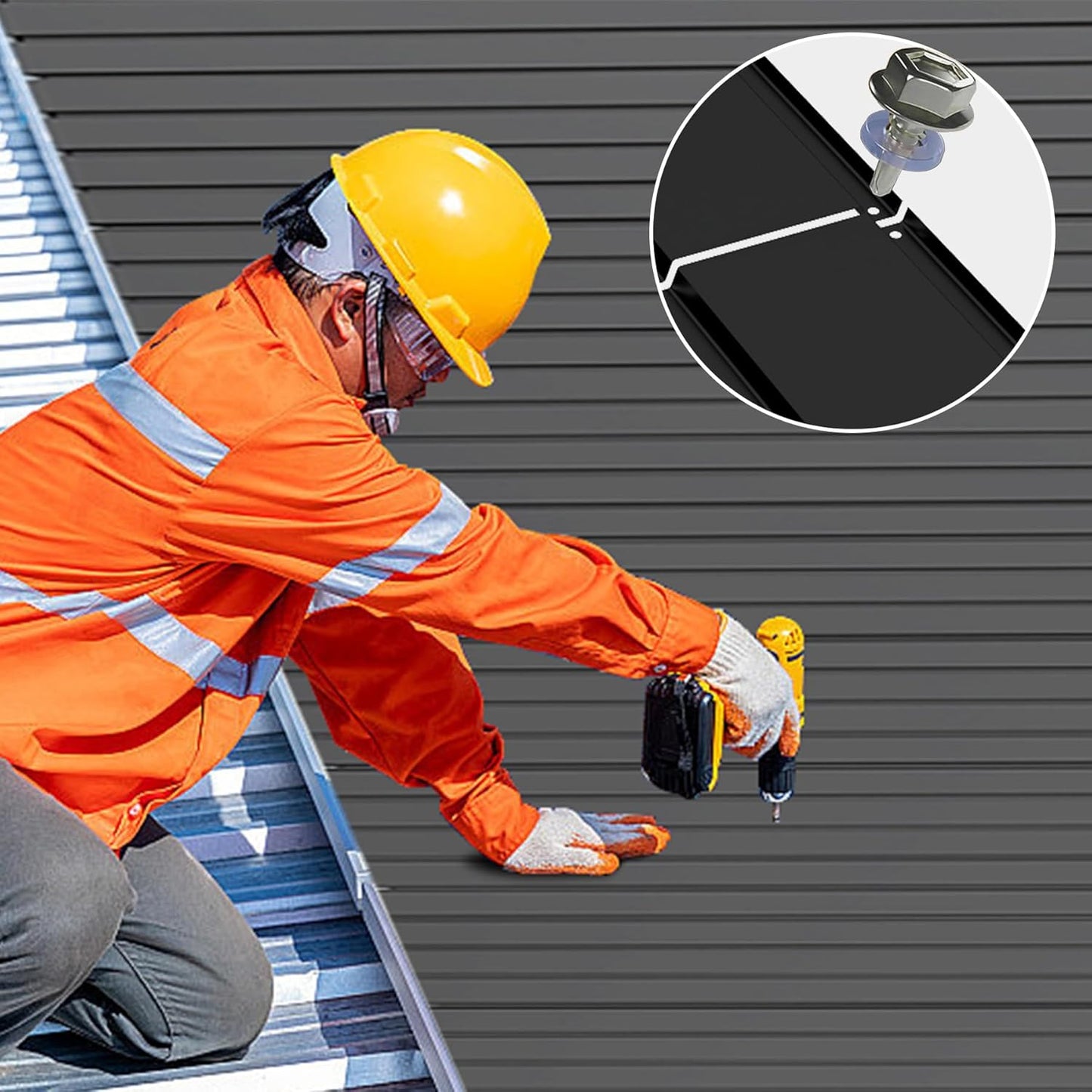 20 PCS Metal Roofing Panels, Galvanized Steel Corrugated Roof Panels Waterproof Heavy Duty Metal Siding Panels With Screws For Pergola Gazebo Garage Sheds Mobile Home   Grey