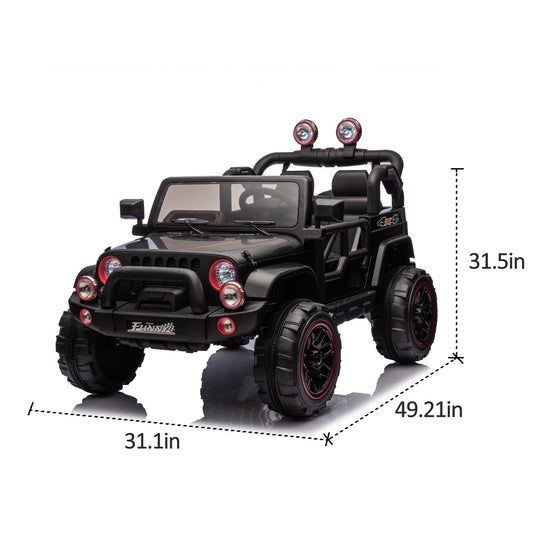 24V Kids Ride On Electric Car W Parents Control,Seat Width 20in,2WD,Rear Suspension,Trunk Storage,Portable Pull Rod,Light&Searchlight,Bluetooth,USB,Provide A Speed Of 2.5-4MPH For Kids Aged 3-8.