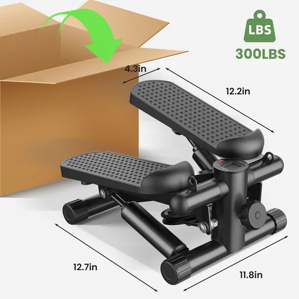 Mini Stepper With Resistance Bands, Portable Full Body Workout Stepper Machine Adjustable Foot Stepper For Fitness