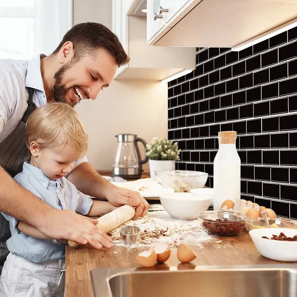10pcs Self-Adhesive Splashproof Wall Tiles, 12x12 Inch Self-Adhesive Subway Tiles, Suitable For Kitchen And Bathroom Walls, Easy DIY