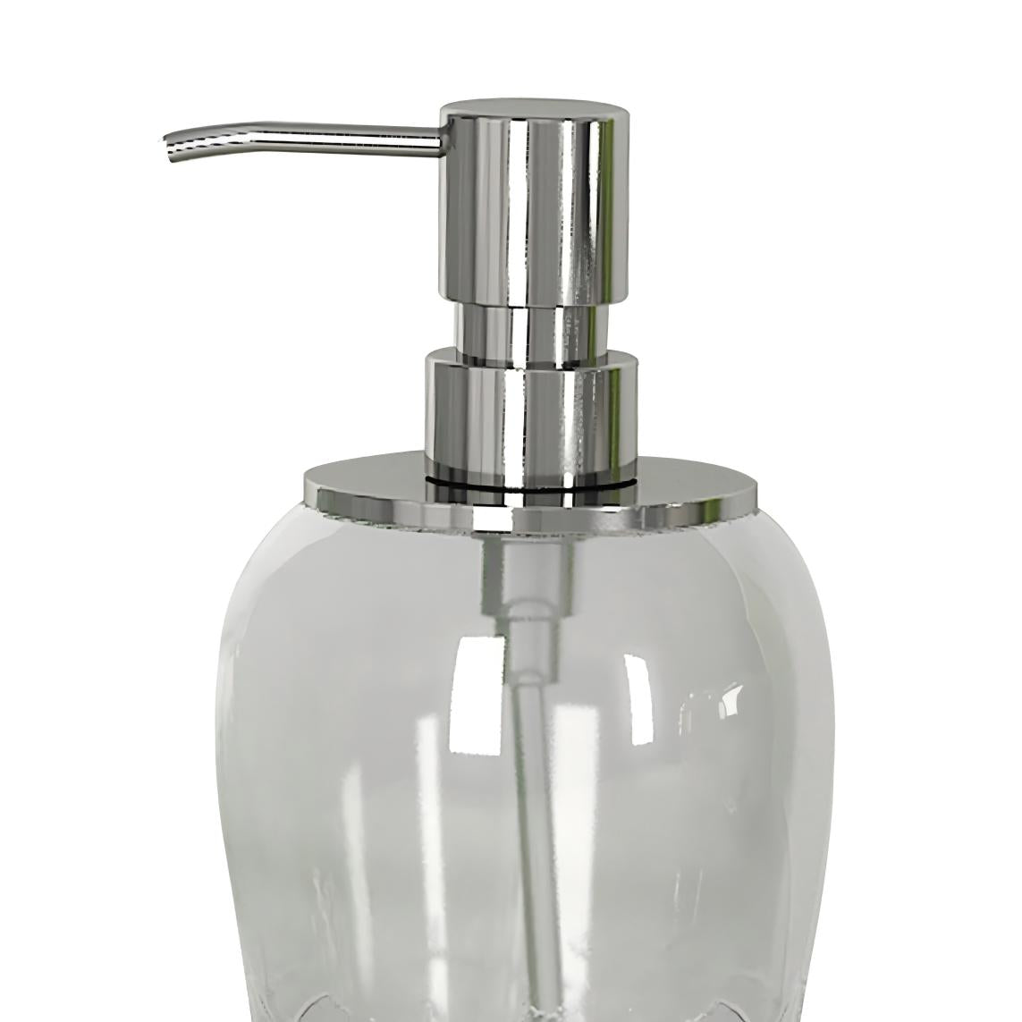Glass Liquid Soap Dispenser Pump Bottle   Bathroom Vanity & Kitchen Sink,Holds Soap,Lotion & Sanitizer   Crackle Glass