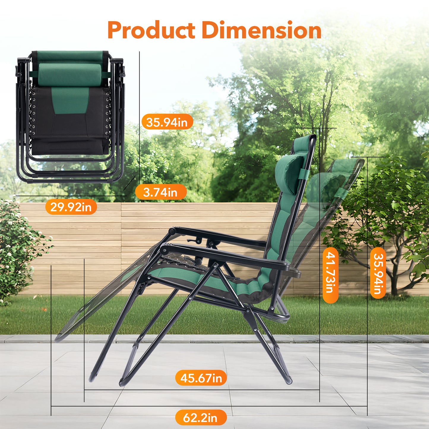Sleeve-encased Zero-gravity Chair, Heavy-duty Outdoor Recliner, Foldable Anti-gravity Outdoor Leisure Chair