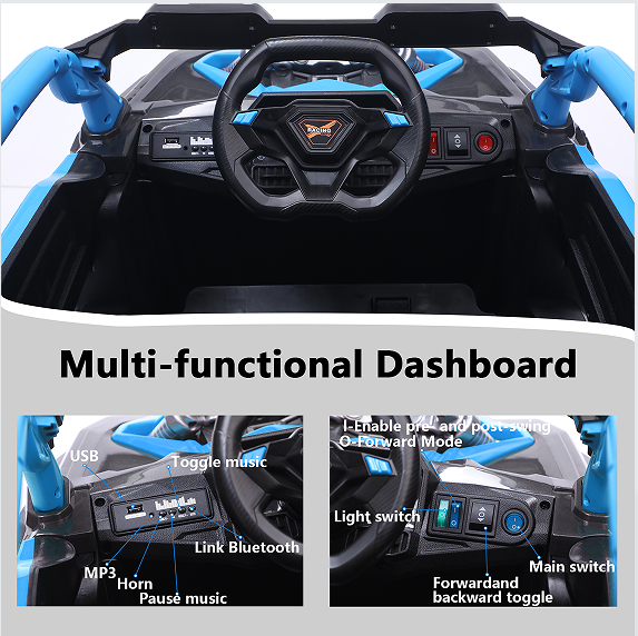 24V 400W Kids Ride On Car UTV W&Parents Remote Control,4-wheel Suspension, 3 Speed, Power Display,Bluetooth,MP3,Music,LED Light, Provide A Speed Of 4-8KM&H For Kids