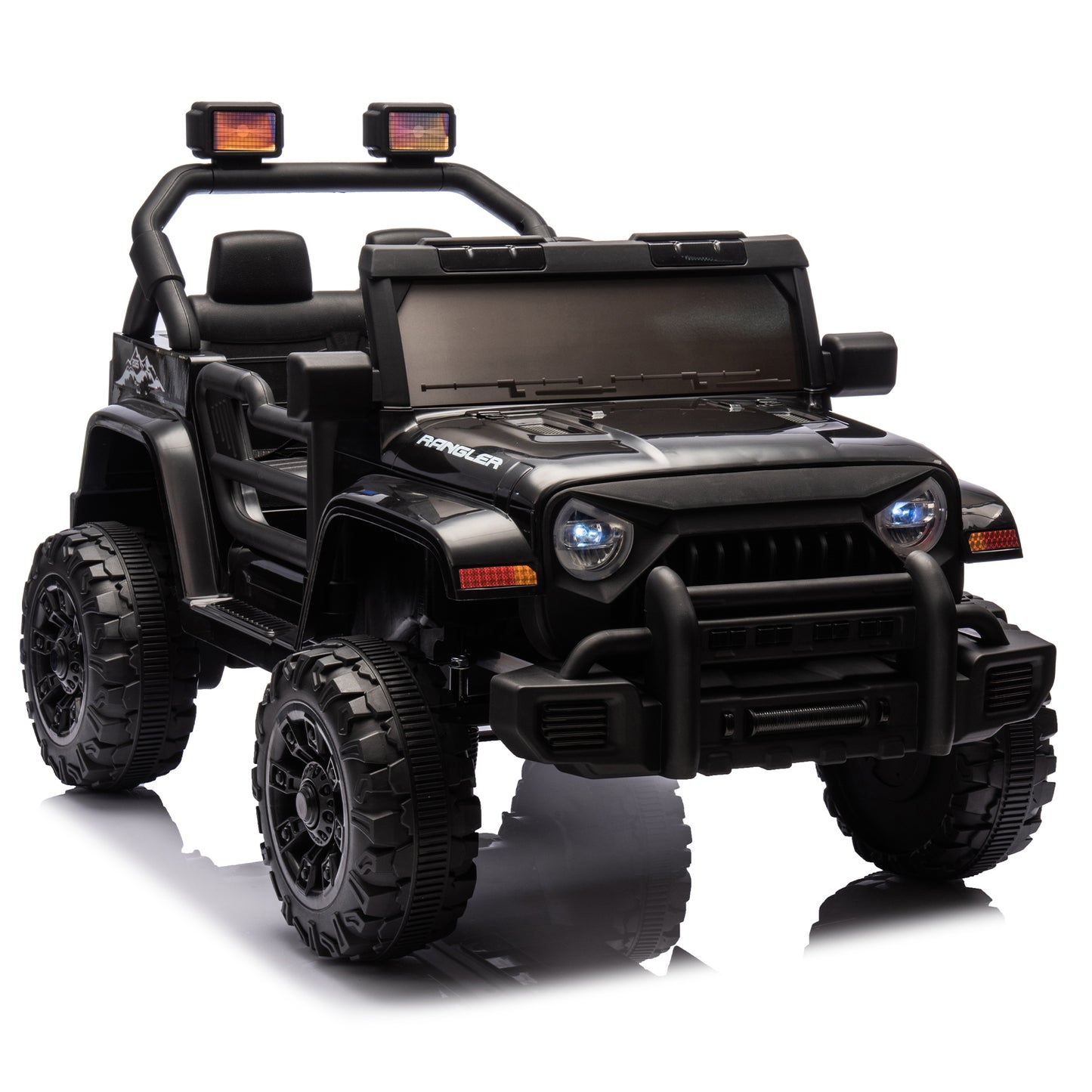 12V Kids Ride On Electric Car W Parents Control,Dual Drive, Four-wheel Suspension,With Music,Bluetooth,MP3,USB,with Headlights, Steering Wheel Quick Release,Slow Start For Kids Aged 2-4.
