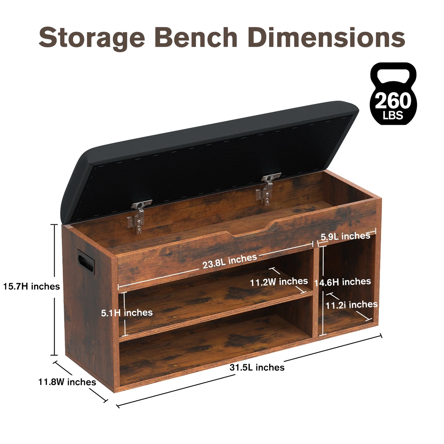 Underfloor Shoe Rack Storage Bench, Three-layer Adjustable Shelves, Bench With Seat At The Entrance, Metal And Wooden Shoe Rack Storage Stand